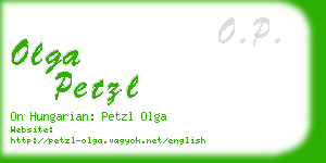 olga petzl business card